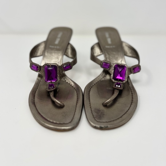 Miu Miu Metallic Leather Heel - Size 7.5/8 - Picture 2 of 9